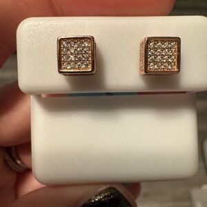 Elegant rose Gold moissanite Stud Earrings